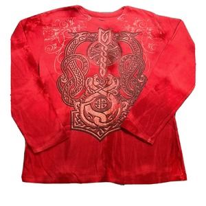 Xtreme Couture long sleeve Unisex Shirt Large Blood Red